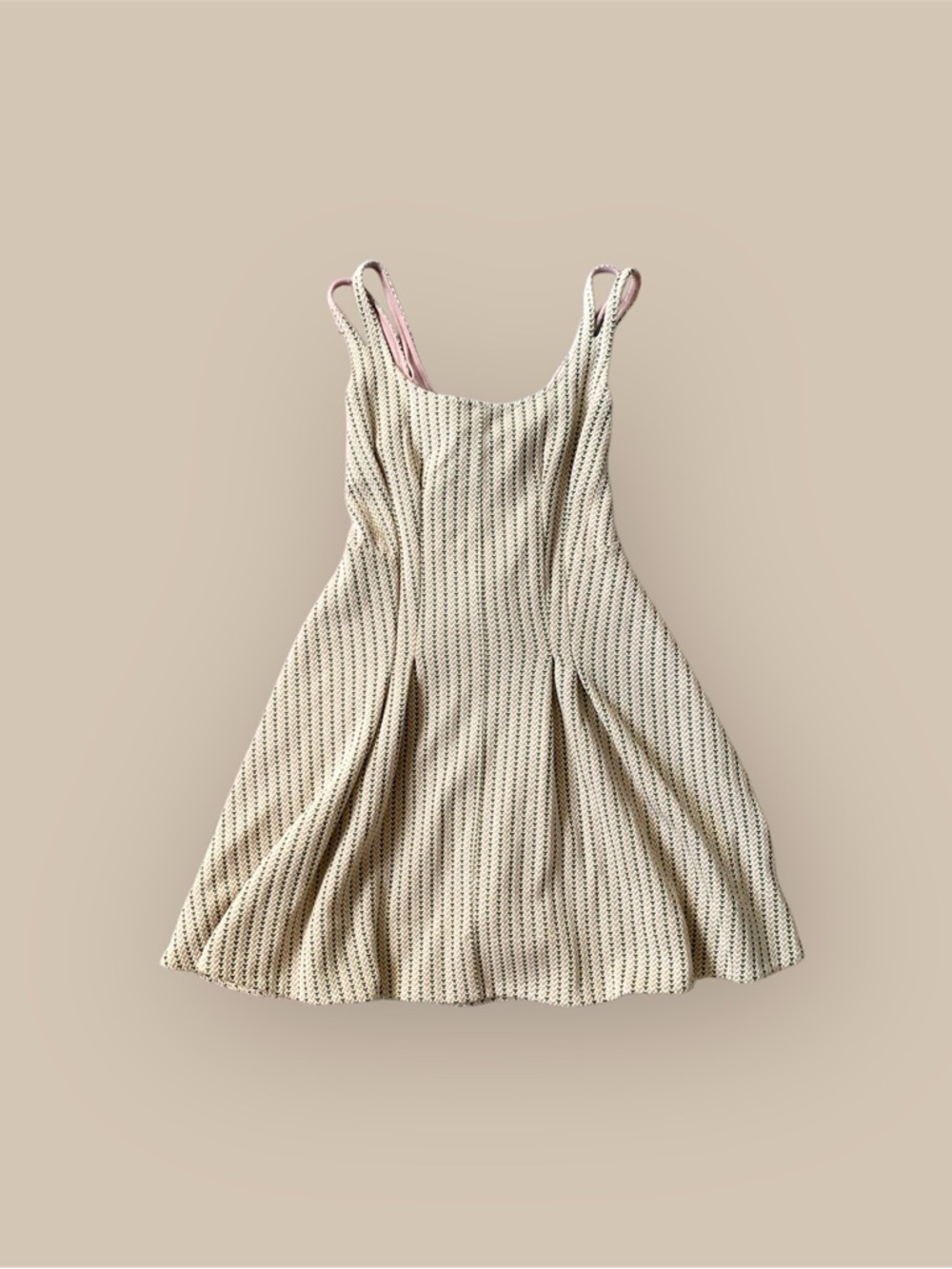 Anthropologie Cream Knit Sundress with Pink Straps - Picture 2 of 10